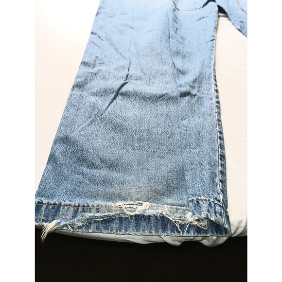 Mens Levis Baggy Denim Carpenter Jeans Blue Faded Trashed Y2K Size 44x30 - Picture 4 of 5